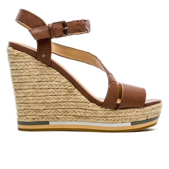 Joe's | Rane Wedge Brown Leather Ankle Strap size 9.5 - Picture 5 of 13